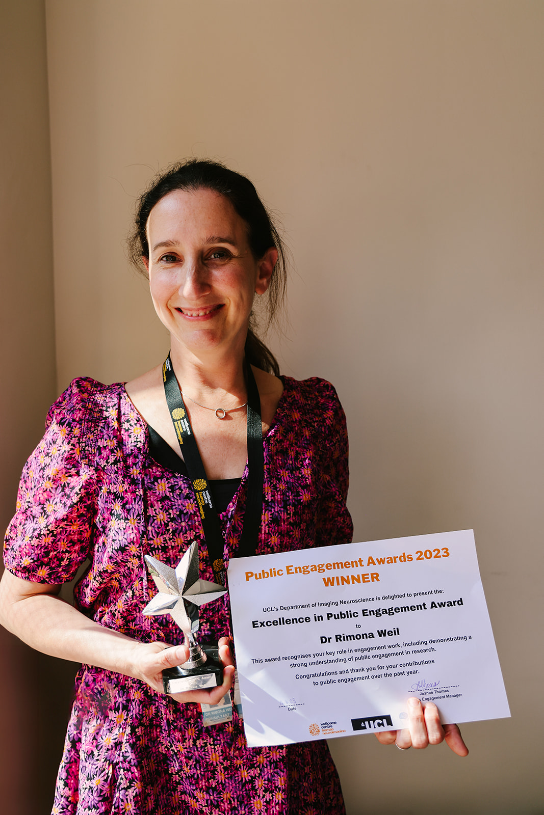 Dr Rimona Weil – Excellence in Public Engagement Award 2023